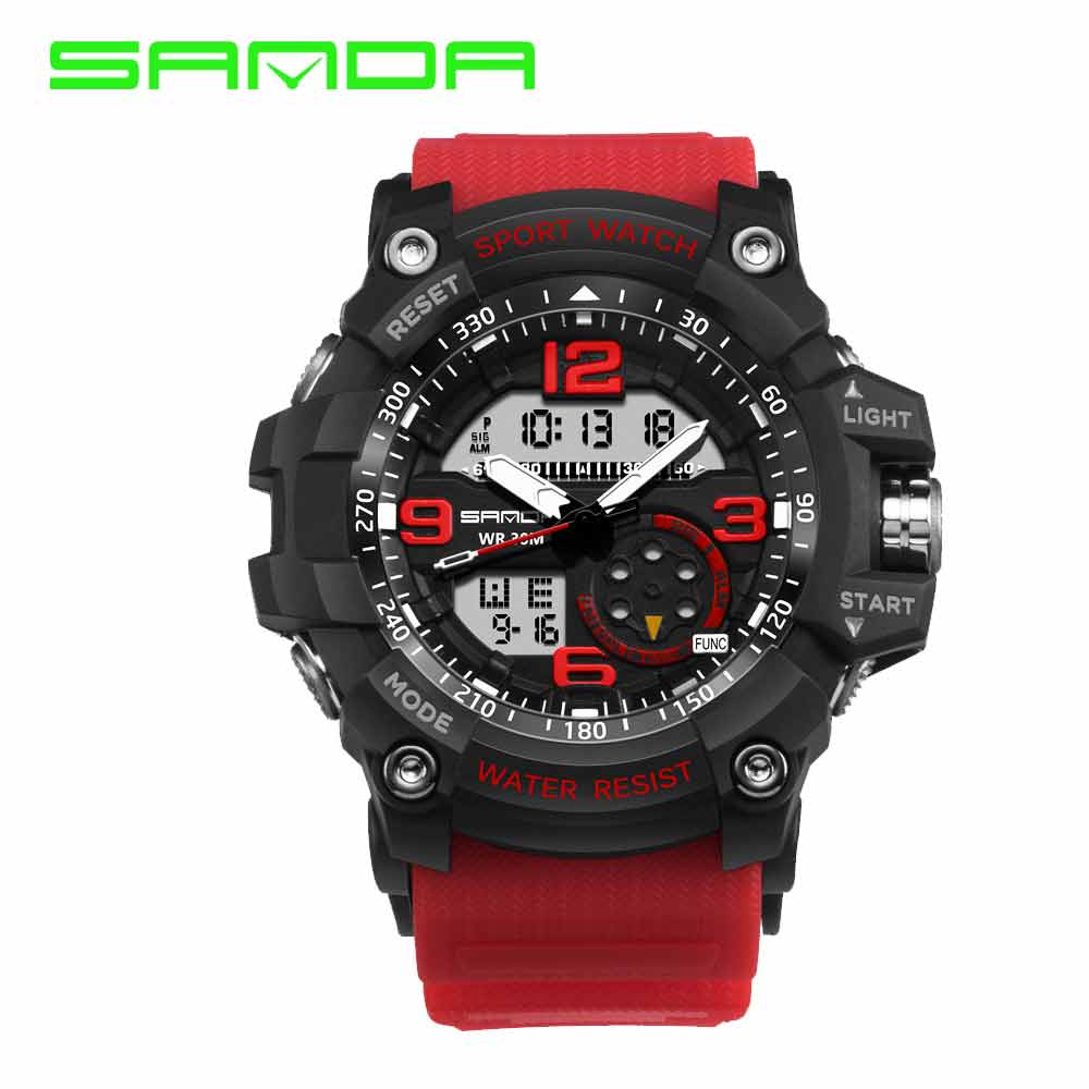 

Мужские наручные часы (759 Red-Black) Sanda 56 мм Красный 000075409