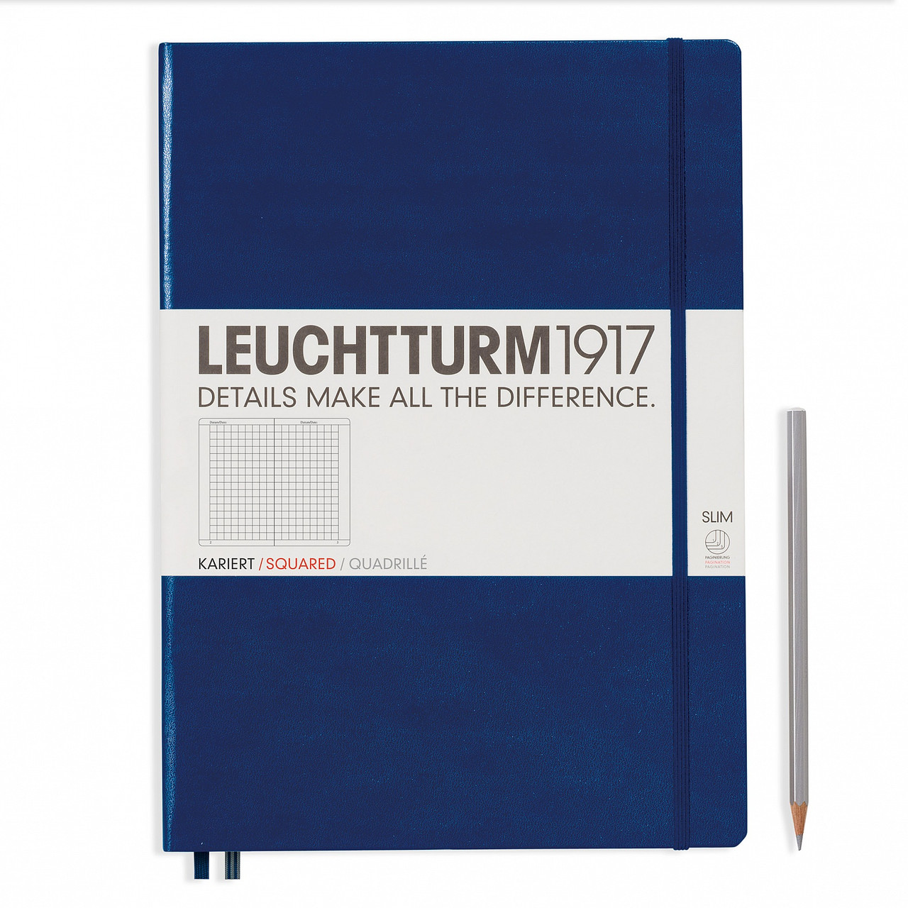 

Блокнот Leuchtturm1917 Большой Slim Тёмно-синий с Чистыми листами (22,5х31,5 см) (342928) (4004117393983)