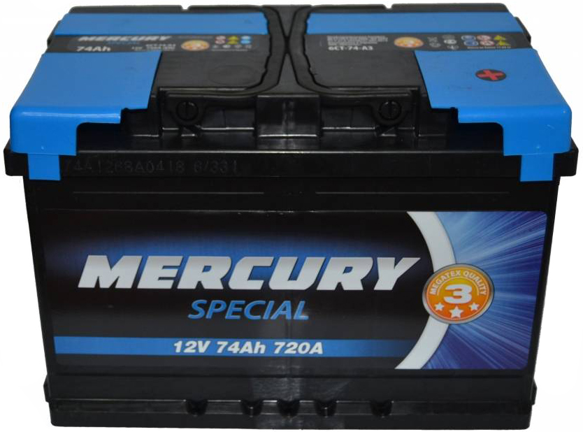

Автомобільний акумулятор Mercury Special 74А Єв (-/+)