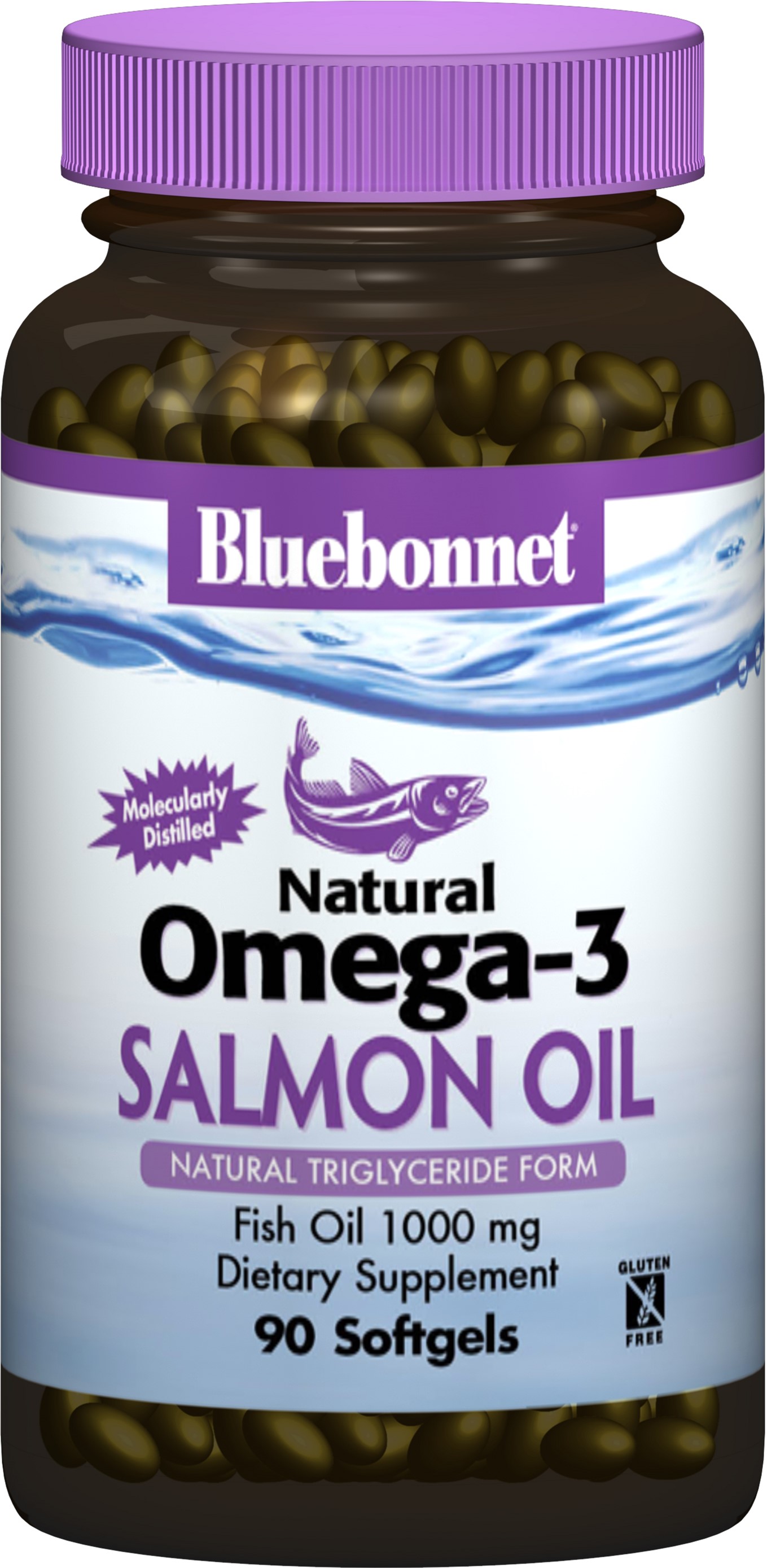 Акція на Жирные кислоты Bluebonnet Nutrition Natural Omega-3 Salmon Oil Натуральная омега-3 из лососевого жира 90 желатиновых капсул (743715009523) від Rozetka UA