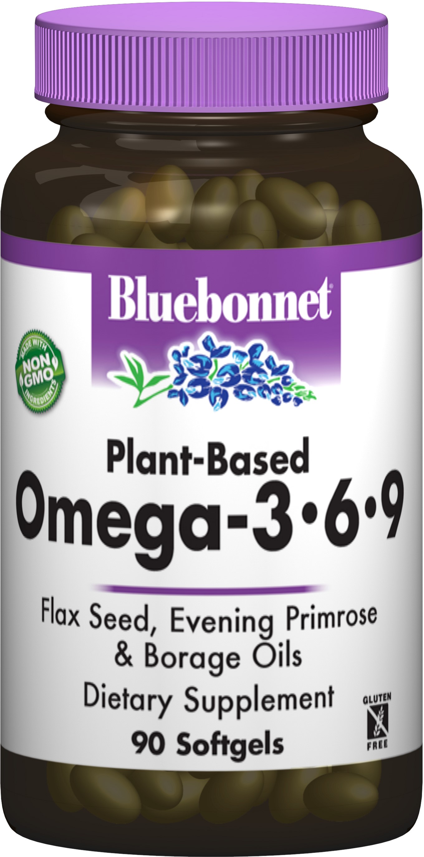 Акція на Жирные кислоты Bluebonnet Nutrition Омега 3-6-9 на растительной основе 1000 мг 90 желатиновых капсул (743715010123) від Rozetka UA