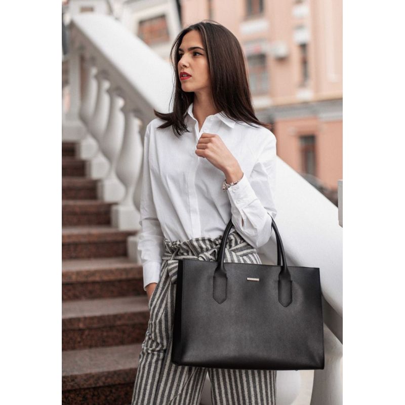 

Женская сумка Шоппер из кожи портофино BlankNote Blackwood BN-BAG-27-bw Черная