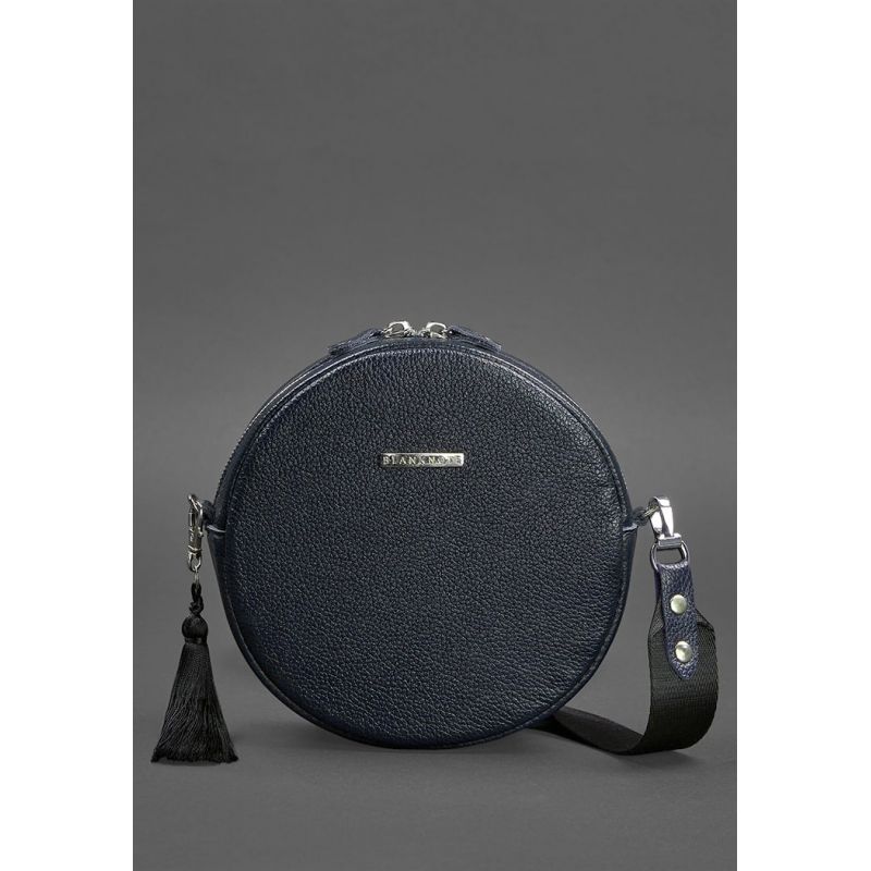 

Женская круглая сумочка Tablet с двумя ремнями BlankNote (BN-BAG-23-navy-blue) Темно-синяя