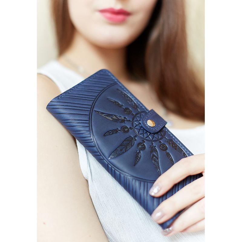 

Женское портмоне BlankNote из добротной кожи 7.0 Инди BN-PM-7-nn-ls Синий