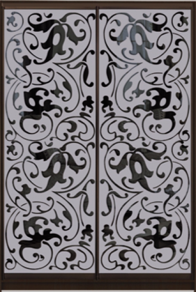 

Шкаф купе Luxe Studio Классик-1 Тонированное зеркало с Пескоструем-5 1700x2000x450 двухдверный