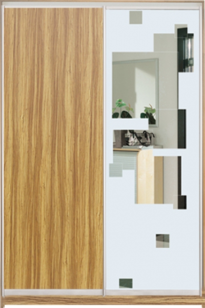 

Шкаф купе Luxe Studio Классик-1 ДСП/Зеркало с Пескоструем-1 1300x2000x450 двухдверный