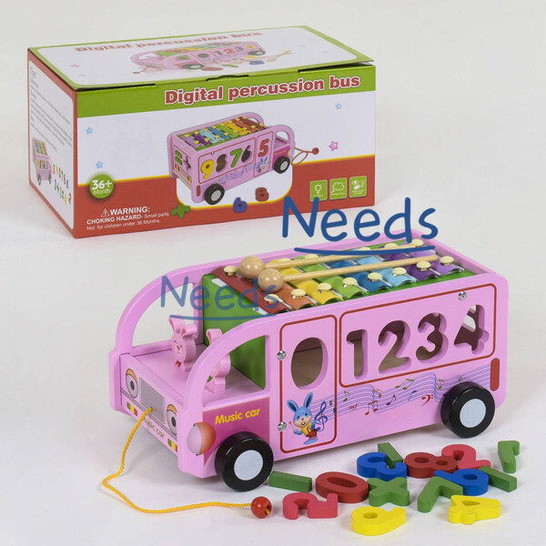 

Развивающая деревянная игра Epu Tree 219 Автобус сортер с ксилофоном