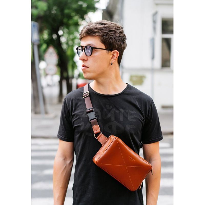 

Мужская кожаная поясная сумка BlankNote Dropbag Maxi BN-BAG-20-k Светло-коричневый