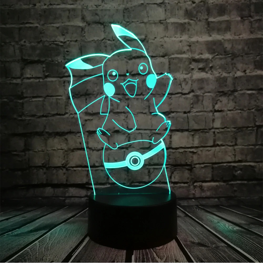 

3D светильник с пультом и аккумулятором 3D Lamp Пикачу (LP-17984)