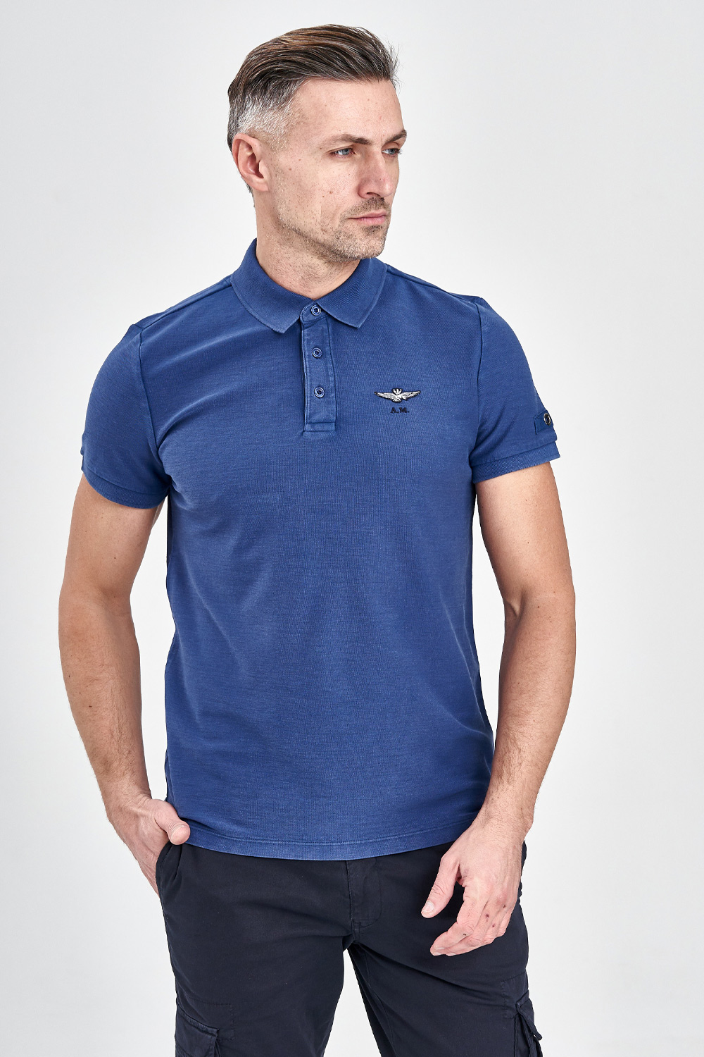 

Хлопковая футболка синего цвета Aeronautica Militare 3049 XXL