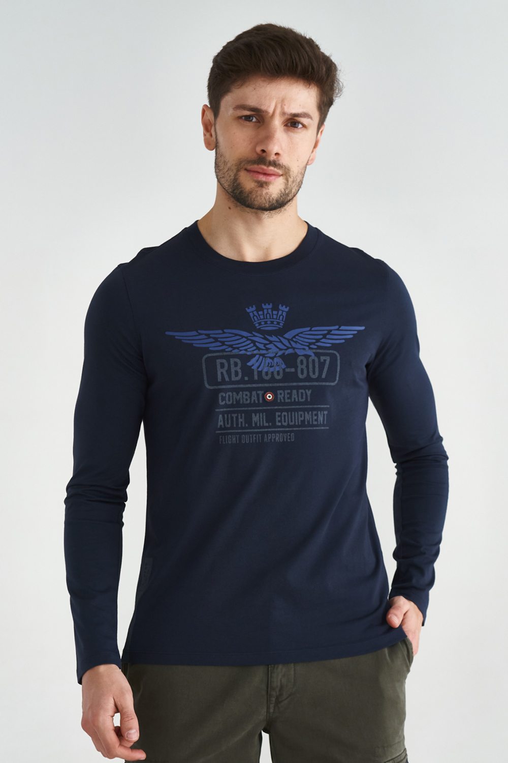 

Лонгслив темно-синего цвета с орлом Aeronautica Militare 3622 XXL