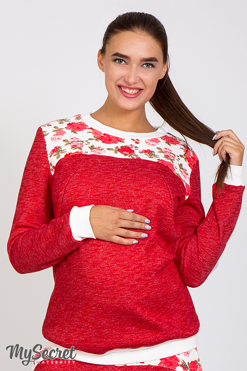 

Свитшот для беременных и кормящих мам MySecret Rida warm M Красный SW-47.111