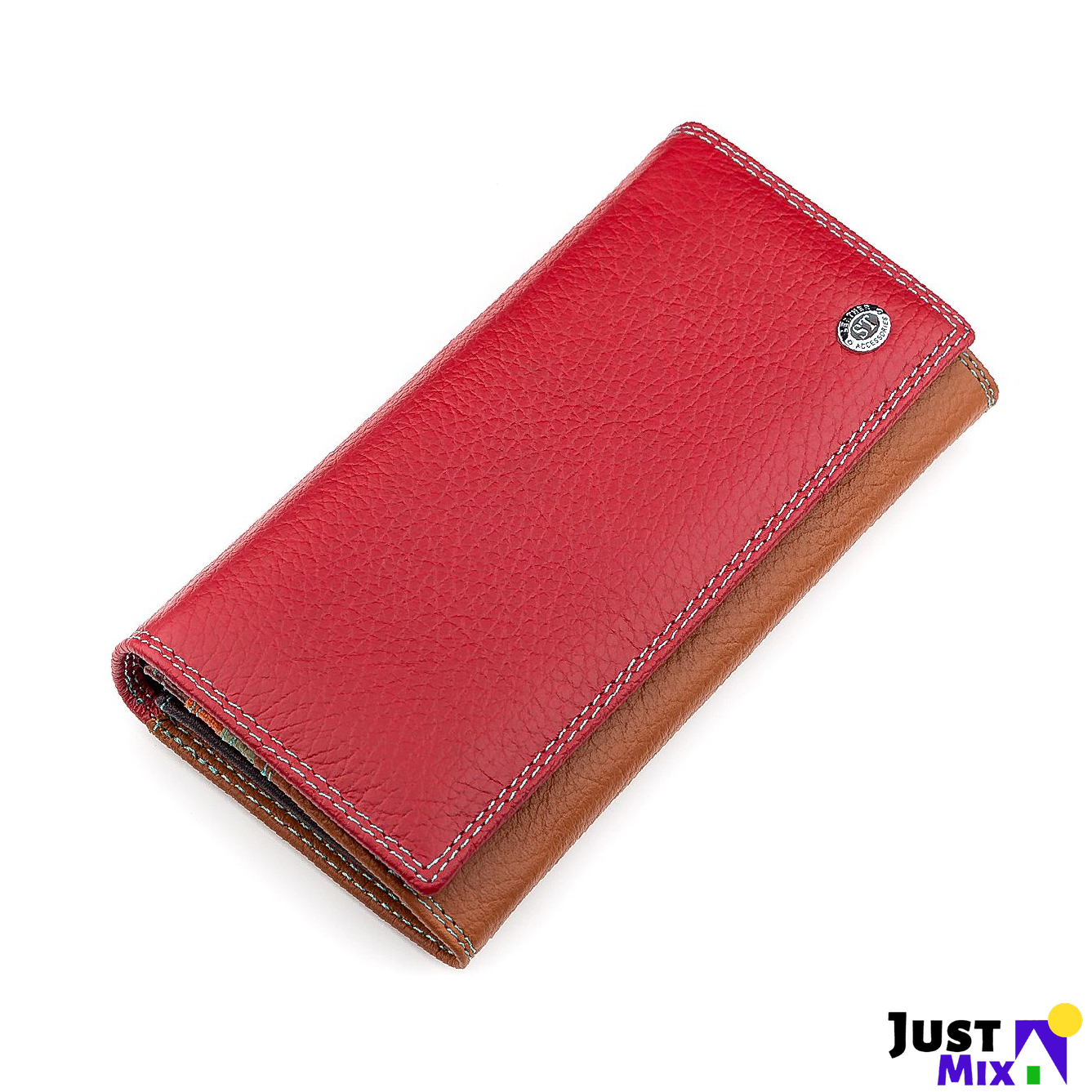 

Кошелек женский стильный для купюр и карточек ST Leather 18302 кожаный Красный