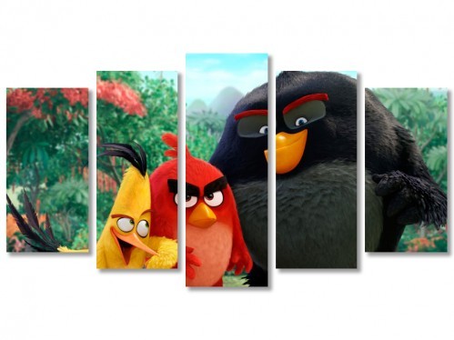 

Модульная картина IDEAPRINT Angry birds V-10094 125x70 см