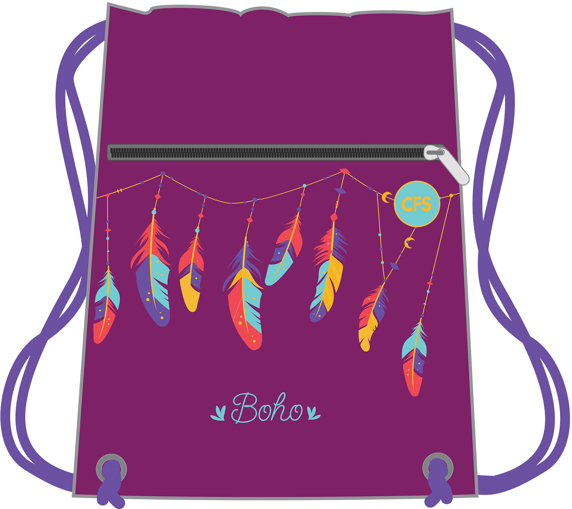 

Сумка для обуви Сool For School Boho Лиловая (CF85737) (4044572857378)