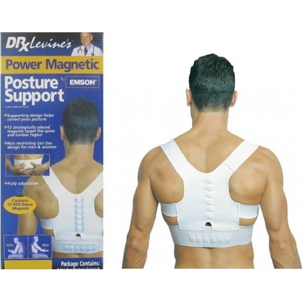 

Магнитный корректор осанки для спины Posture Support унисекс Белый M