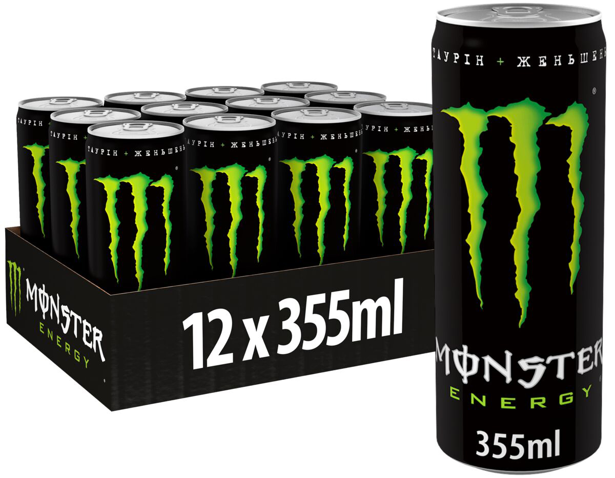Акція на Упаковка безалкогольного энергетического сильногазированного напитка Monster Energy 355 мл х 12 банок (5060517886738) від Rozetka UA