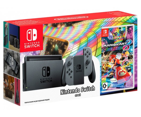 

Nintendo Switch Gray + Игра Mario Kart 8 Deluxe (русская версия)