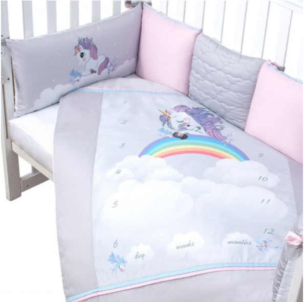 

Постельный комплект в кроватку Baby Veres Unicorn love 6 единиц