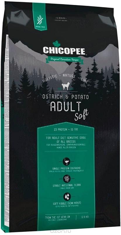 

Сухой корм для собак Chicopee HNL Soft Adult Ostrich & Potato 2 кг (015639)