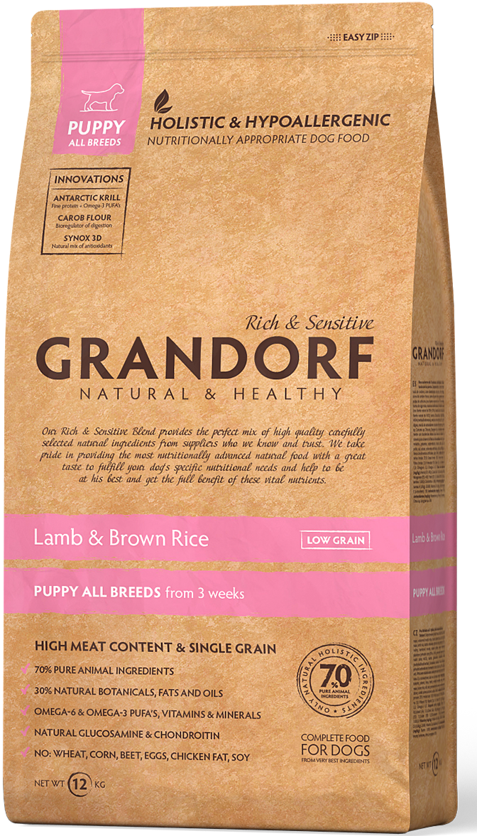 

Сухой корм для щенков Grandorf Sensitive Care Holistic Lamb & Rice Puppy 3 кг (7042)