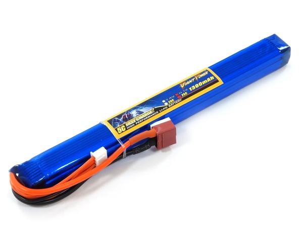 

Аккумулятор для страйкбола Dinogy Li-Pol 11.1V 3S 1300mAh 25C 18х17х190мм T-Plug