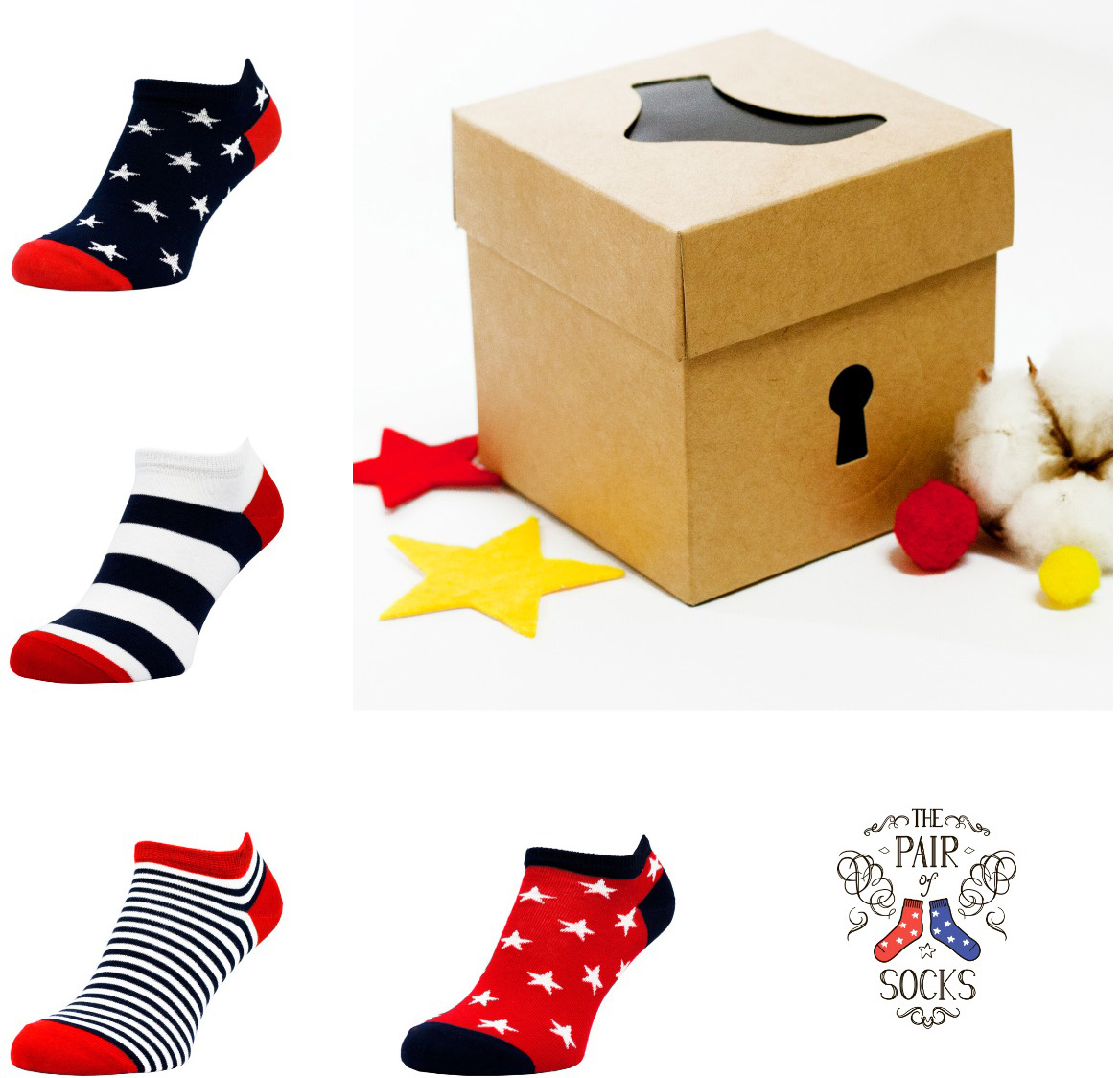 

Набор носков The Pair of Socks 4P-121-RWB/BX 44-46 (4 пары) Разноцветный
