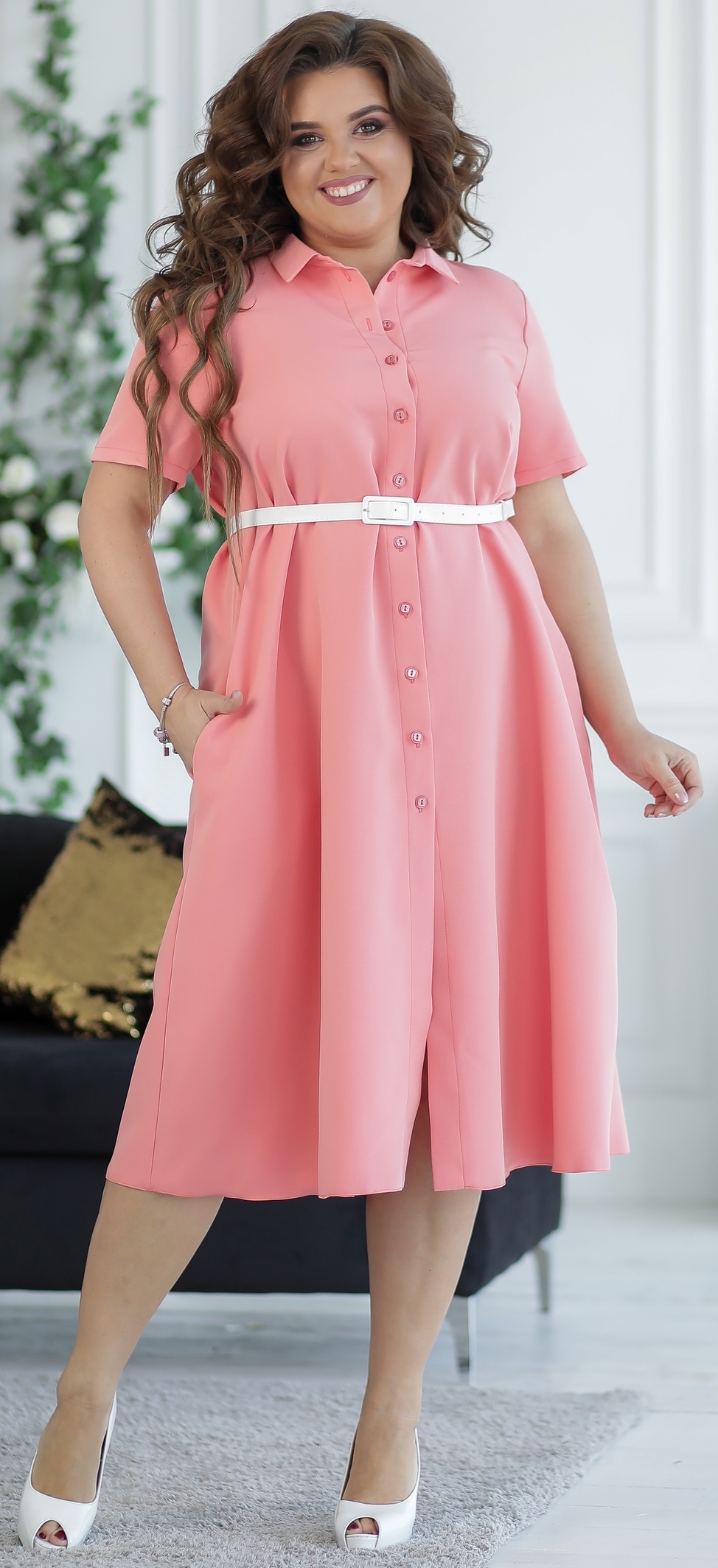 

Платье New Fashion 125  Коралловое, Платье New Fashion 125 54 Коралловое
