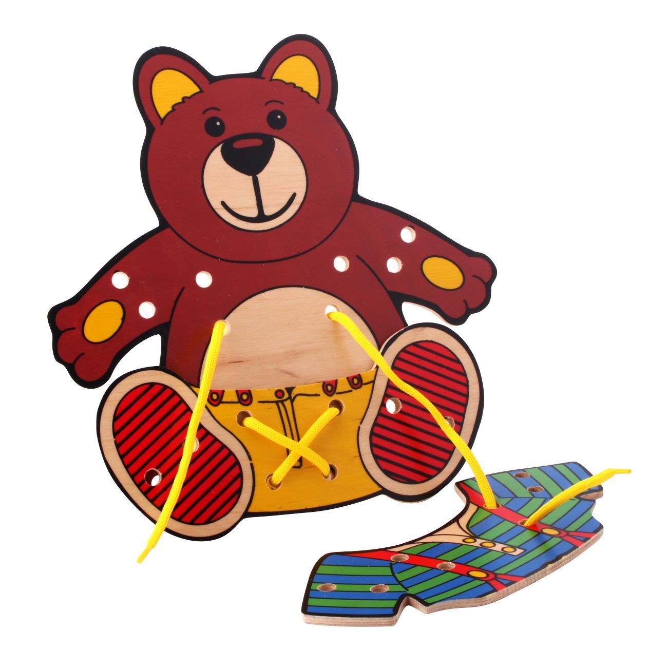 

Шнуровка Медвежонок 3 детали Lam Toys 25х20х0,6 см Разноцветный 000097982