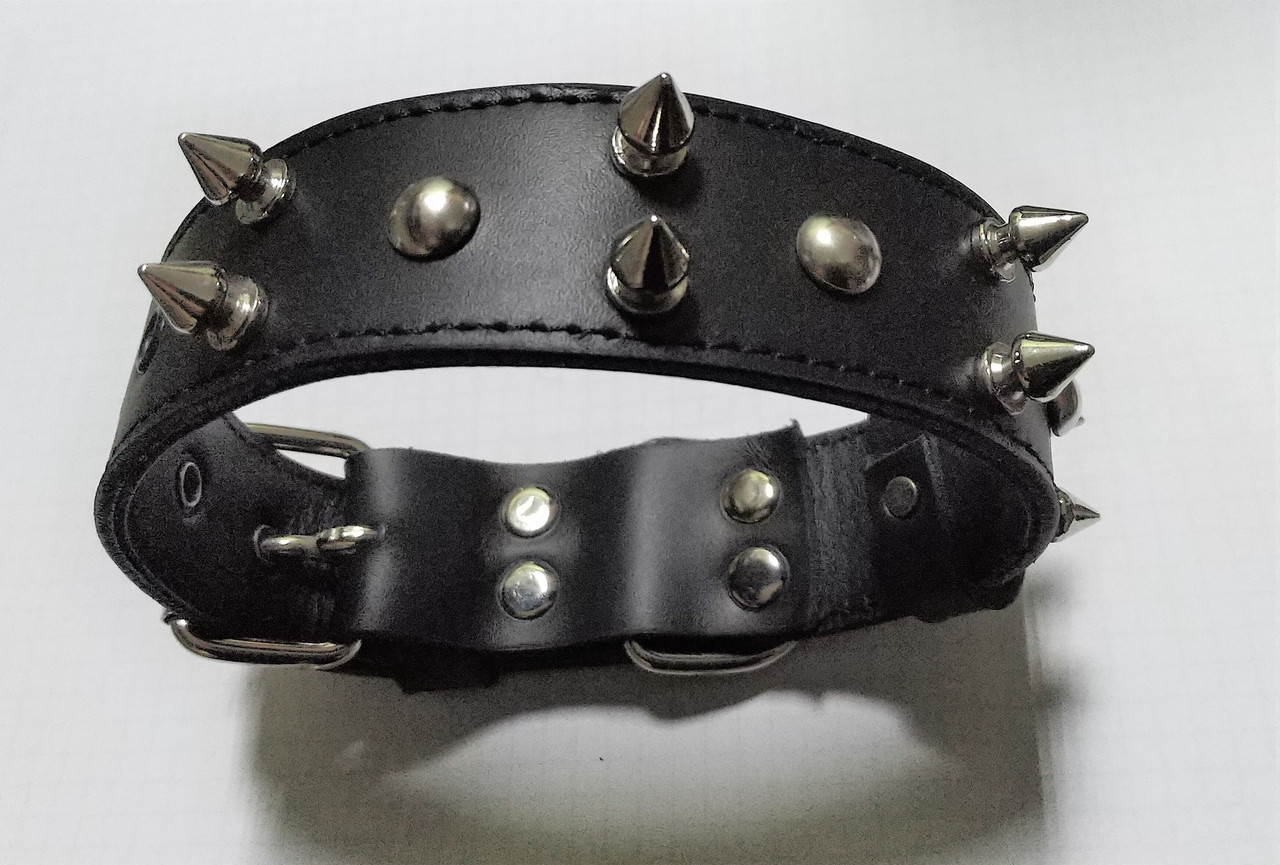 

Кожаный ошейник с шипами Lockdog M (30-44 см) Черный 000097544