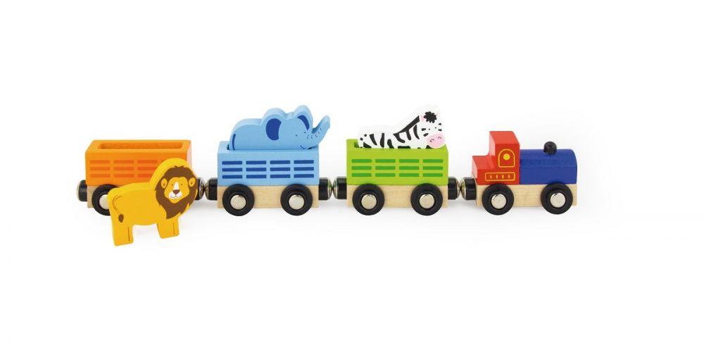 

Поезд с дикими животными фирмы зоопарк Vega для деревянной дороги