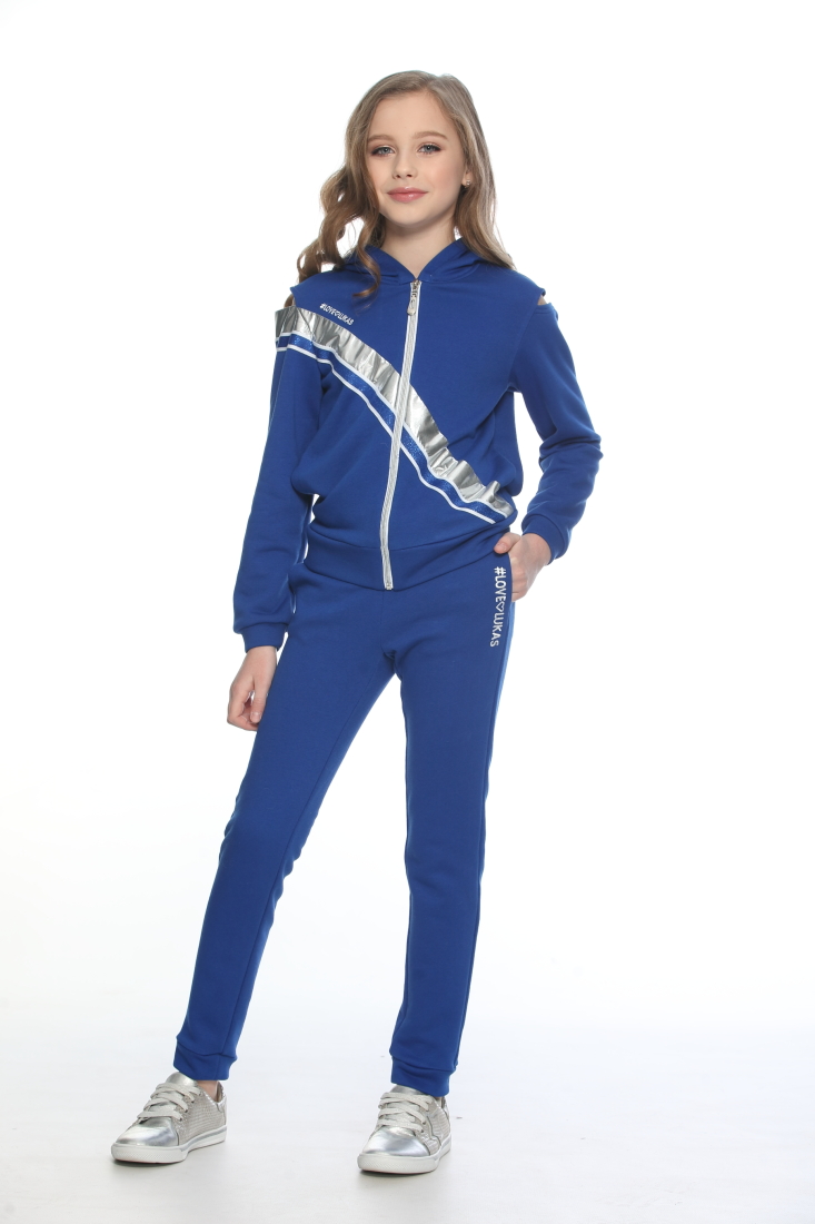 

Спортивный костюм для девочек Lukas Kids с серебристой вставкой 152 синий(010827)