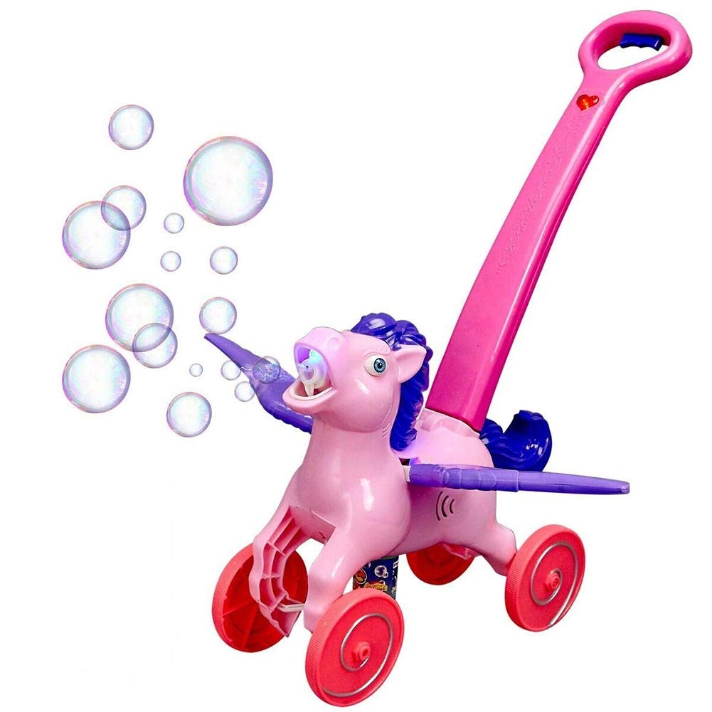 

Каталка Baby Toys FH 888 с мыльными пузырями "Лошадка" розовая, мелодии, подсветка