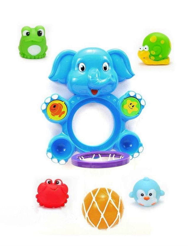 

Игрушка Bath Toys для купания 9912 баскетбол "Слон" сетка, мячик, 4 брызгалки