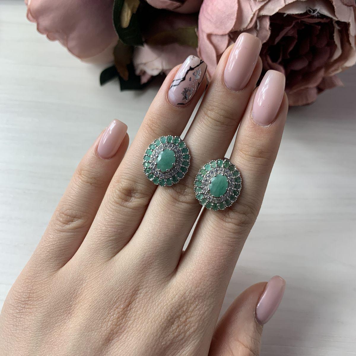 

Серебряные серьги SilverAlex с натуральным изумрудом
