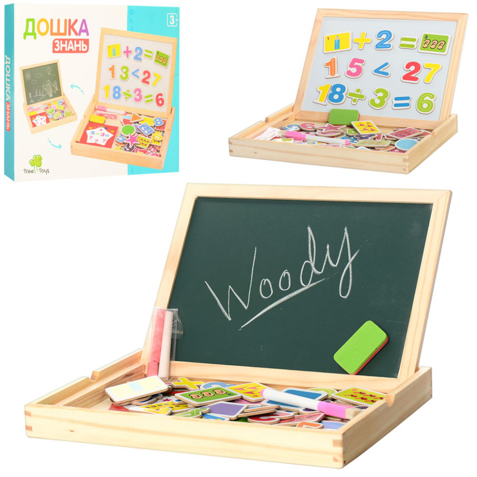 

Деревянная двухсторонняя доска для рисования TREE TOYS 30x23 см (RTMD 0694)