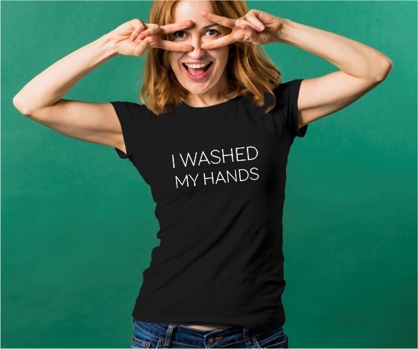 

Футболка Imbur I WASH MY HAND черная S