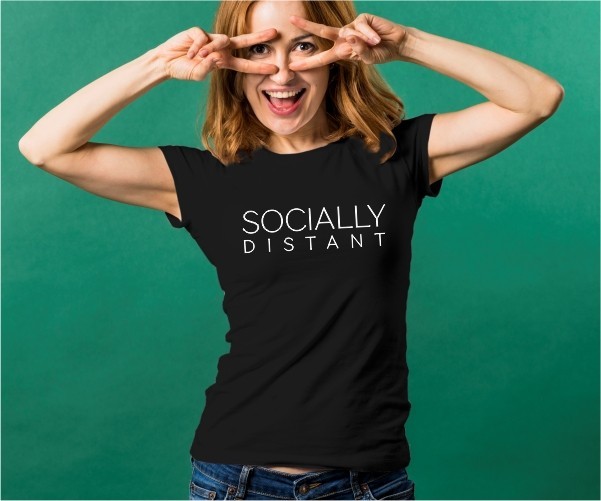 

Футболка Imbur SOCIALY DISTANT черная M