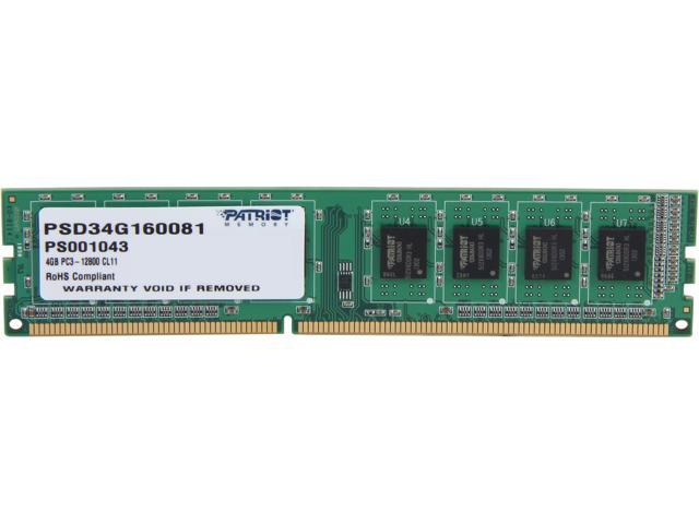 

Оперативна пам'ять Patriot DDR3 4GB 1600 MHz CL11 DIMM 1 (PSD34G160081)