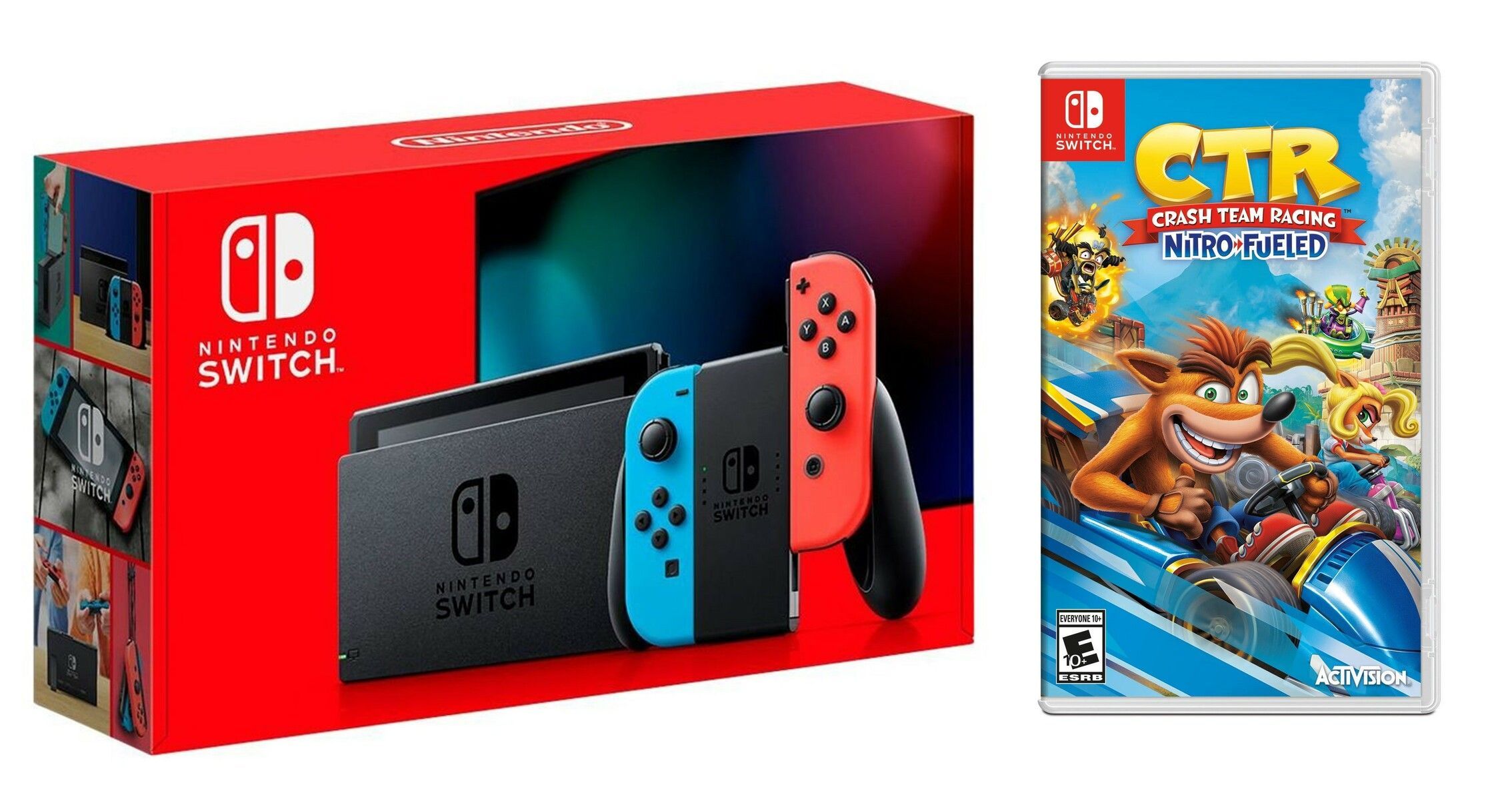 

Nintendo Switch Neon blue/red - Обновлённая версия + Crash Team Racing Nitro-Fueled для Nintendo Switch