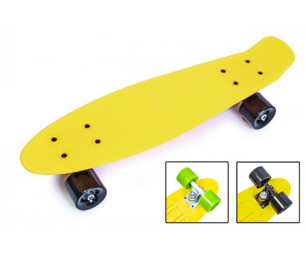 

Пенниборд 22 (Penny Board), Желтый с черными колесами