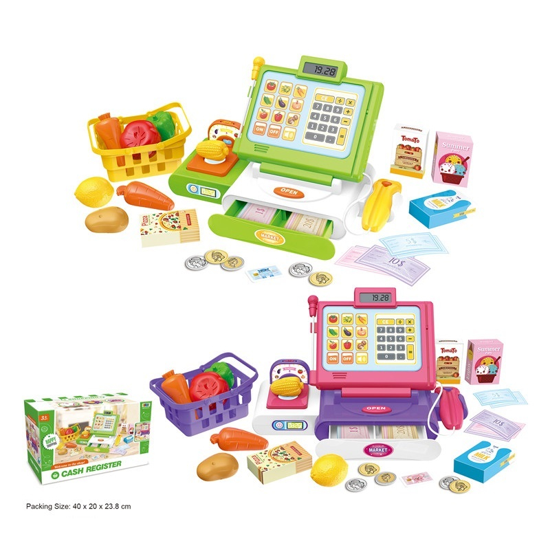 

Кассовый аппарат с корзинкой и продуктами 2 цвета A-Toys (8350)