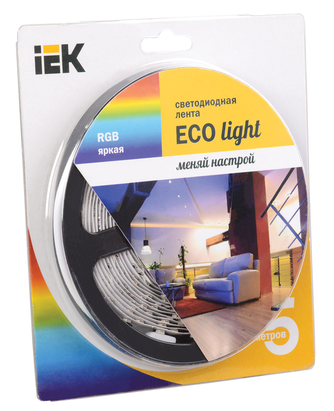 

Лента светодиодная LED 5м блистер LSR-3528RGB54-4.8-IP65-12V IEK-eco (LSR1-3-054-65-1-05)