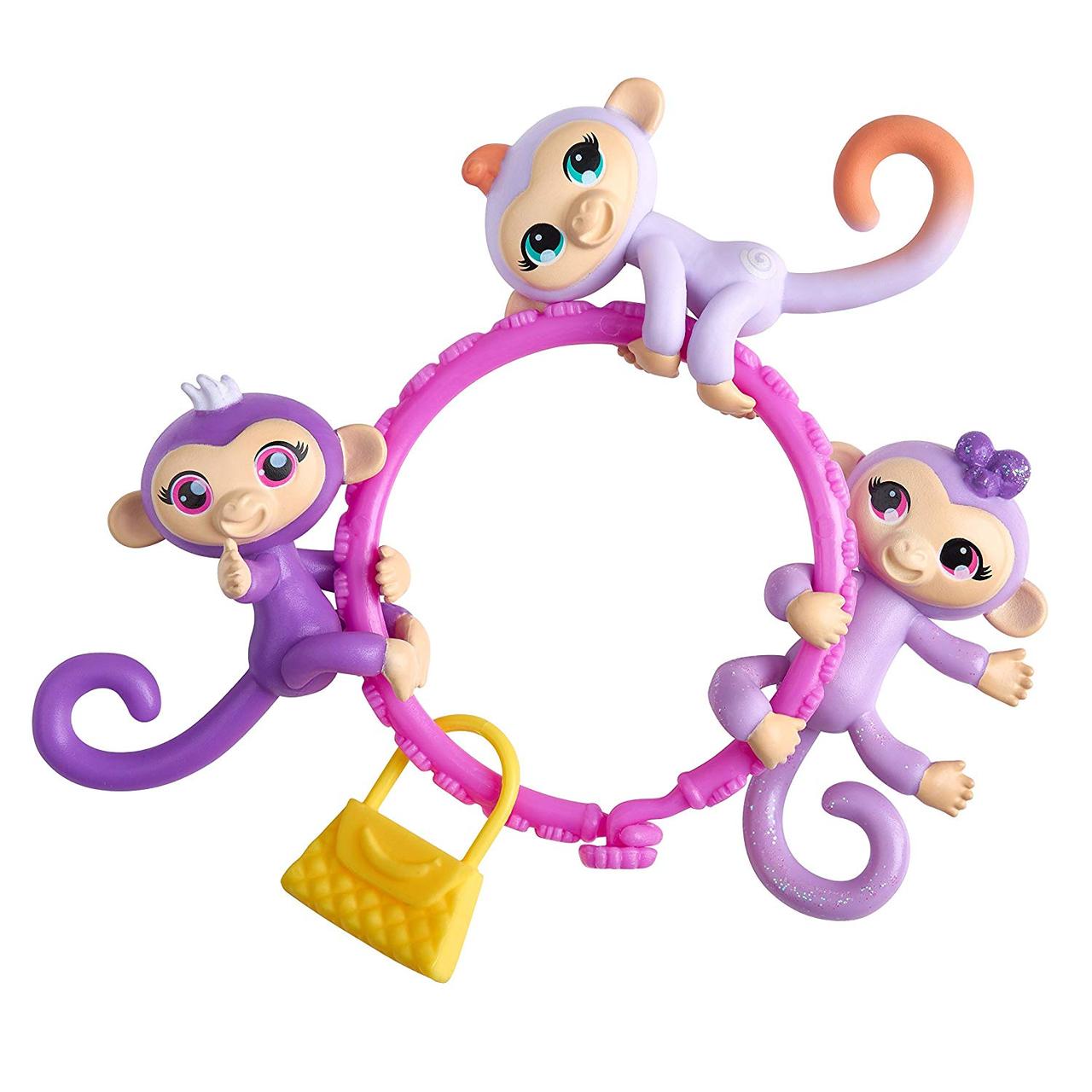 

Браслет WowWee Fingerlings Minis-Series та 3 коллекційні фігурки з міні-мавпочок (W3797) (B07B3C8XLW)