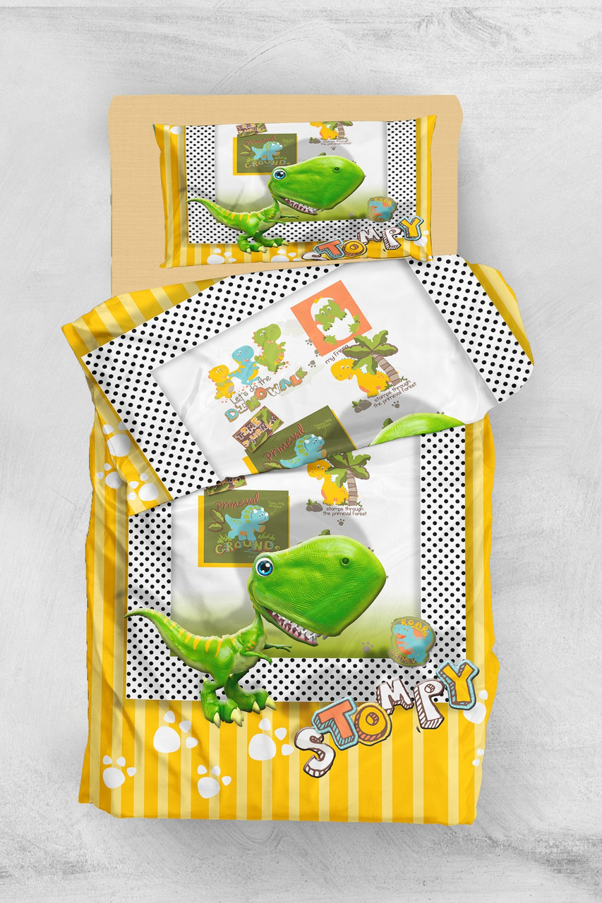 

Постельное бельё Eponj Home 3D Micro Satin - Stompy Sari-Yesil подростковое