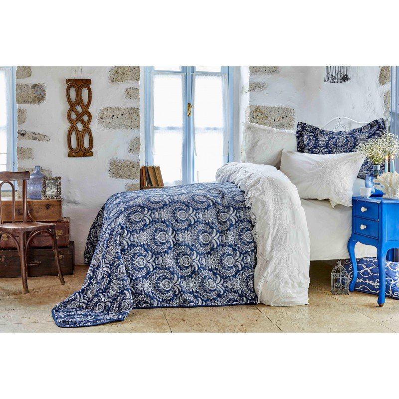 

Набор постельное белье с покрывалом Karaca Home - Elina 2018-2 beyaz евро
