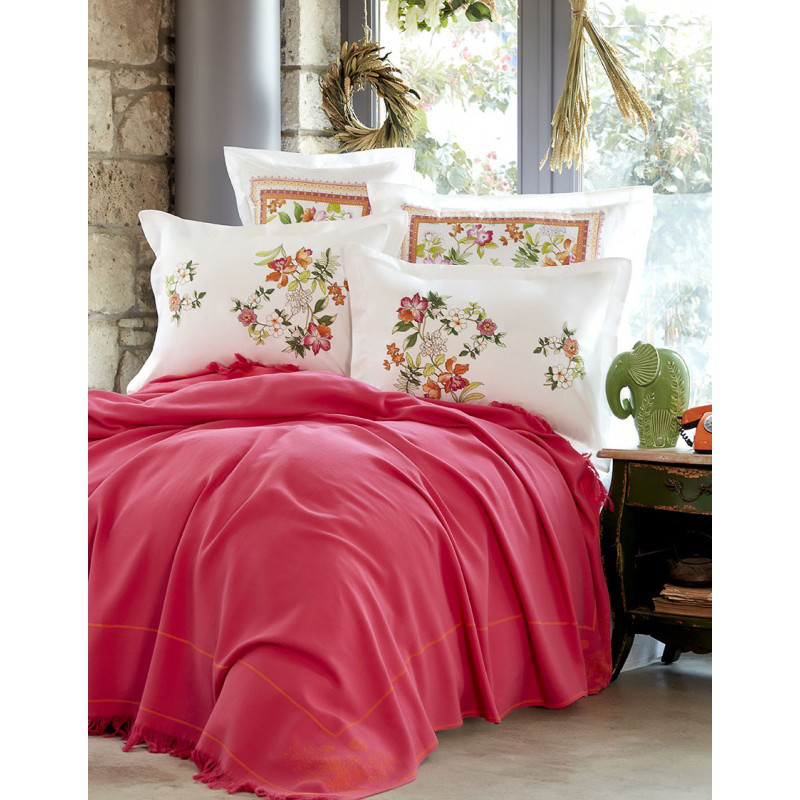 

Постельное белье Karaca Home - Siena 2018-2 fusya pike jacquard 200*240 евро