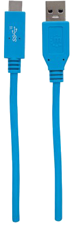 

Кабель Manhattan USB 3.1 Type-C – USB 3.0 Type-A 1 м Blue