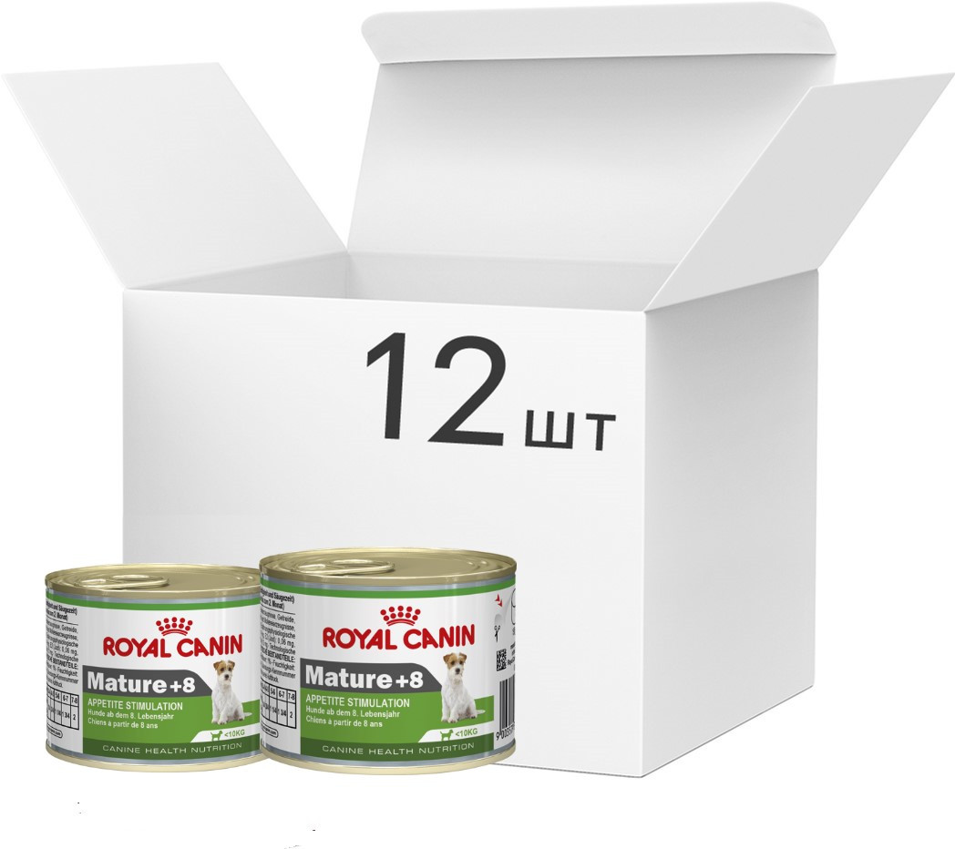 

Упаковка влажного корма для собак Royal Canin Mature 8+ 12 шт по 195 г