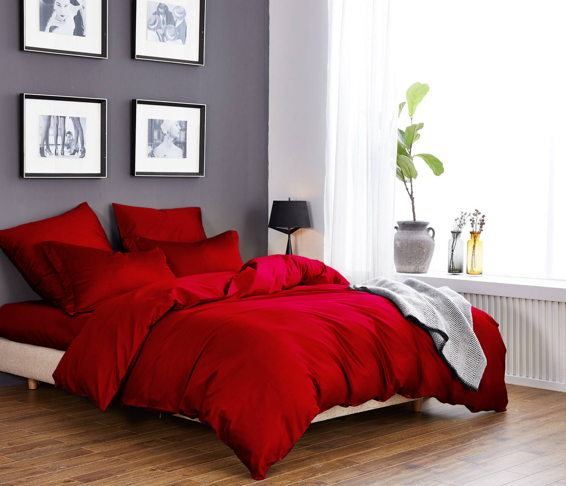 

Комплект постельного белья CottonTwill 2-спальный 200х220 см Сатин Solid Colors Красный (К009-4)